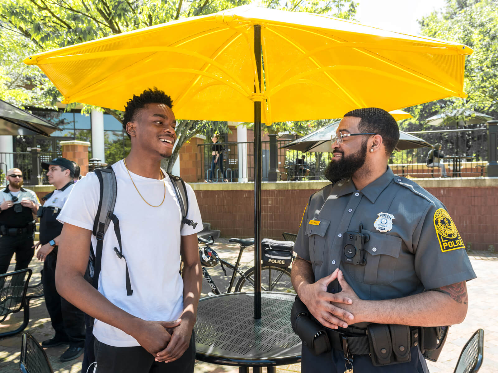 Photo of VCU student and VCU police officer